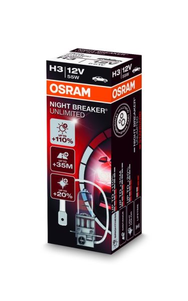 OSRAM H3 NIGHT BREAKER UNLIMITED 12V/55W+110%