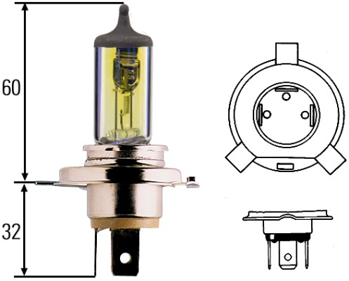 HELLA H4 ŽIAROVKA ŽLTÁ 12V 60/55W