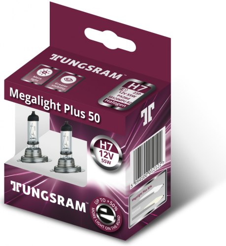 GE/TUNGSRAM H7 MEGALIGHT PLUS ŽIAROVKA 12V 55W +50%