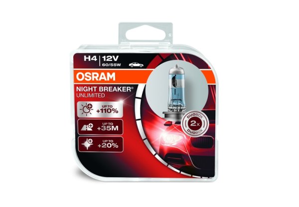 OSRAM H4 NIGHT BREAKER UNLIMITED 12V 60/55W +110%